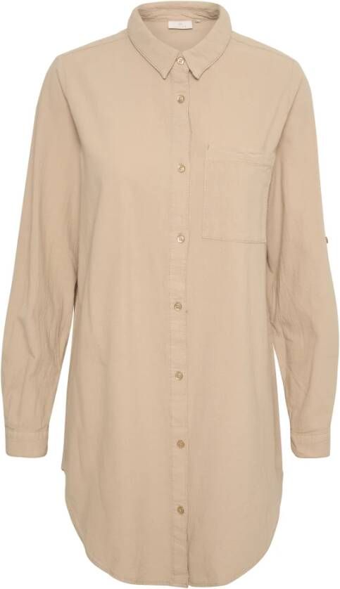 Kaffe Kanaya shirt tuniek Beige Dames