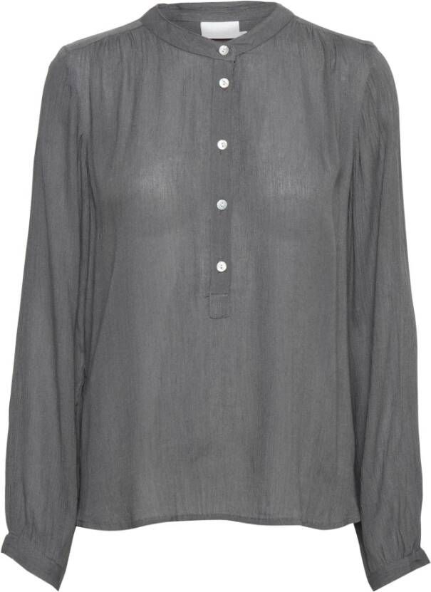 Kaffe Blouse met pofmouwen Smoked Pearl Gray Dames