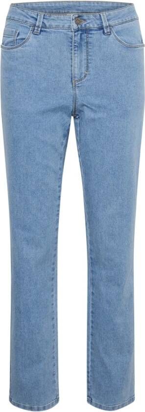 Kaffe Lichtblauwe Gewassen Denim Straight Jeans Blue Dames