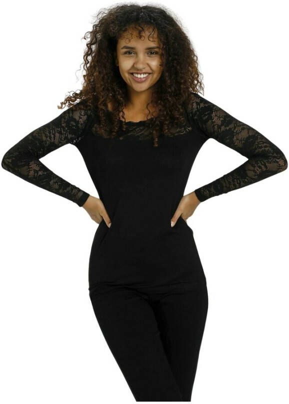 Kaffe Lacy Boat t-shirt MIN 16 pcs Zwart Dames