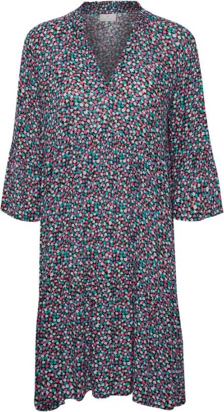 Kaffe Prachtige Midi Jurk met Ruches Multicolor Dames