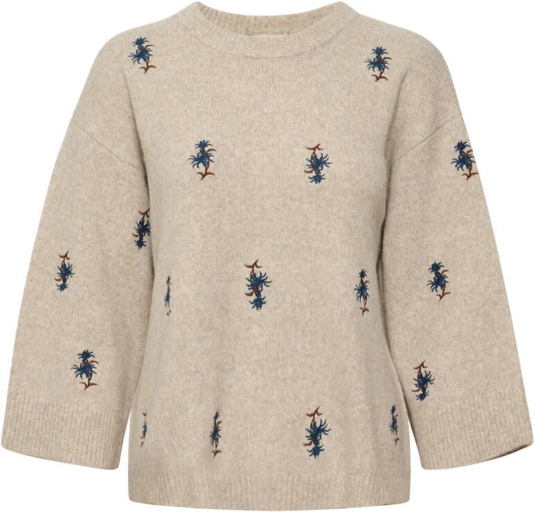 Kaffe Round-neck Knitwear Beige Dames