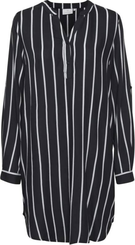 Kaffe Gestreepte Jurk Zwart Krijtstreep Black Dames