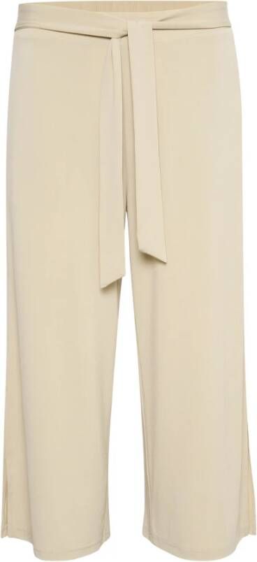Kaffe Cropped Loose Fit Broek Veergrijs Beige Dames