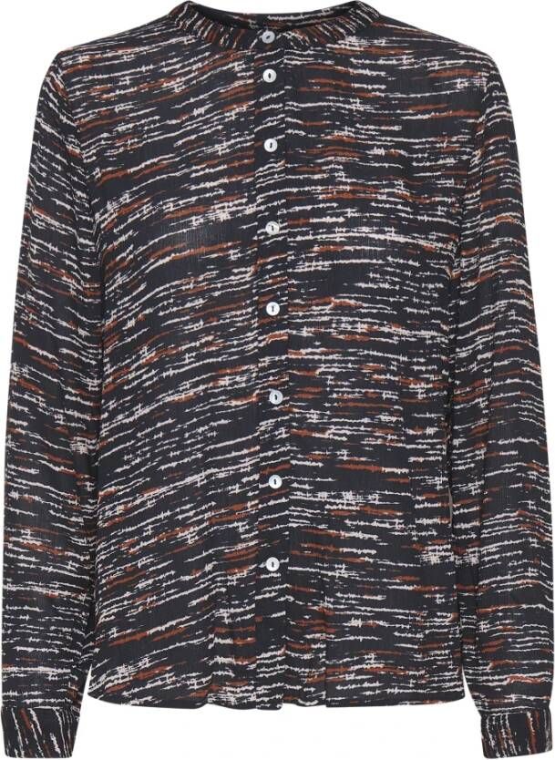 Kaffe Zwart Onregelmatige Lijnen Blouse Multicolor Dames