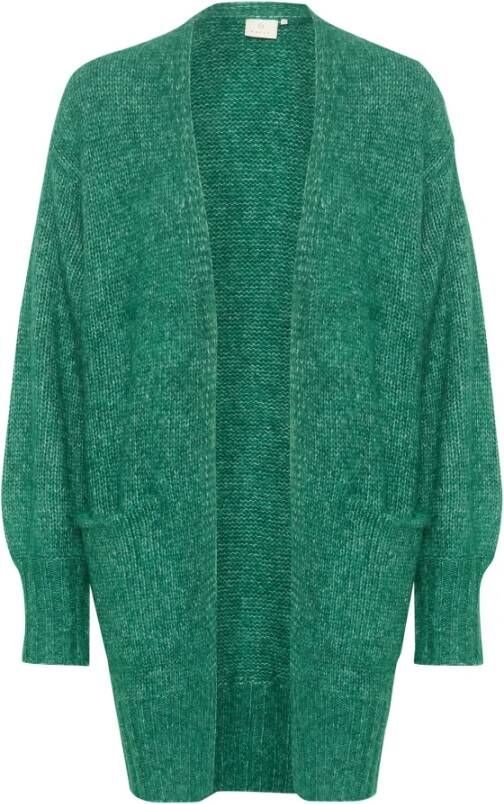 Kaffe Zachte Gebreide Cardigan met Zakken Groen Dames