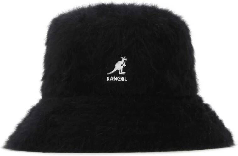 Kangol Black Angora Blend Furgora Bucket Hat Zwart