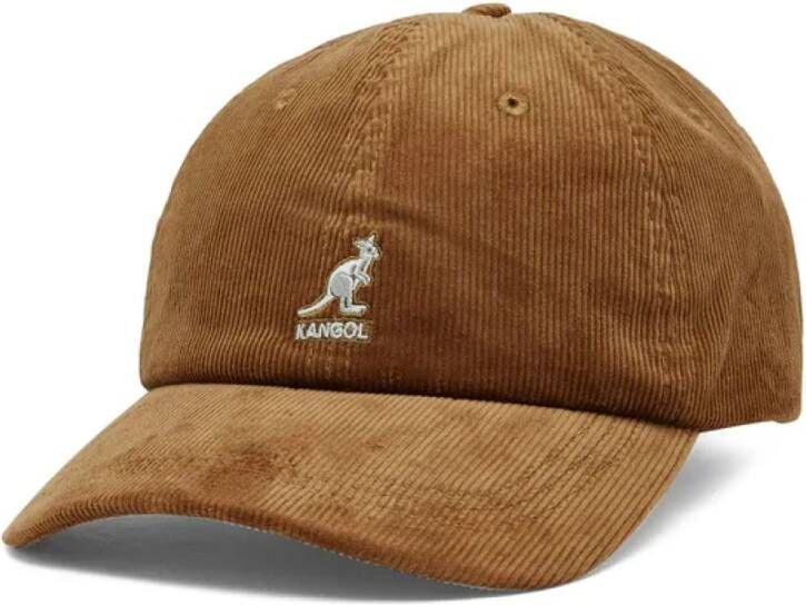 Kangol Cord Baseball Cap Bruin Heren