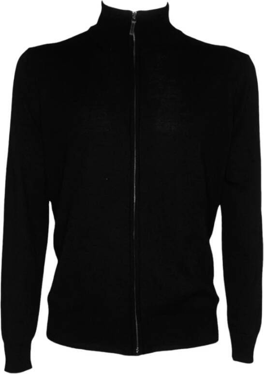 Kangra Heren Merino Cardigan Zwart Black Heren