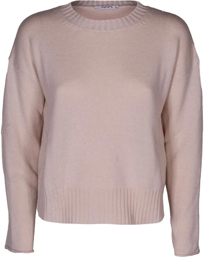 Kangra Dames Coltrui. Lange Mouw. Wol en Cashmere Mix. Pink Dames