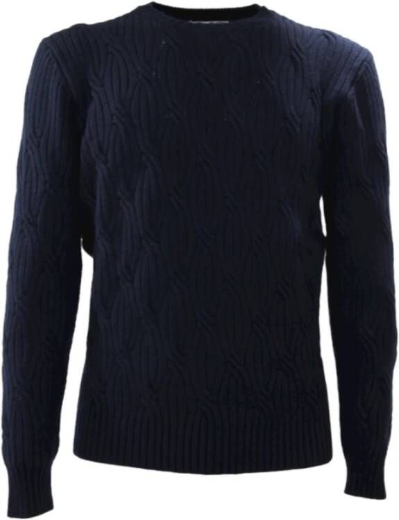 Kangra Ronde hals gekweek Blauw Heren