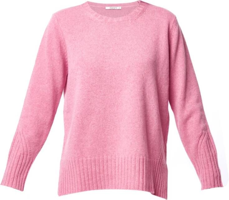 Kangra Roze Wol en Kasjmier Trui Roze Dames