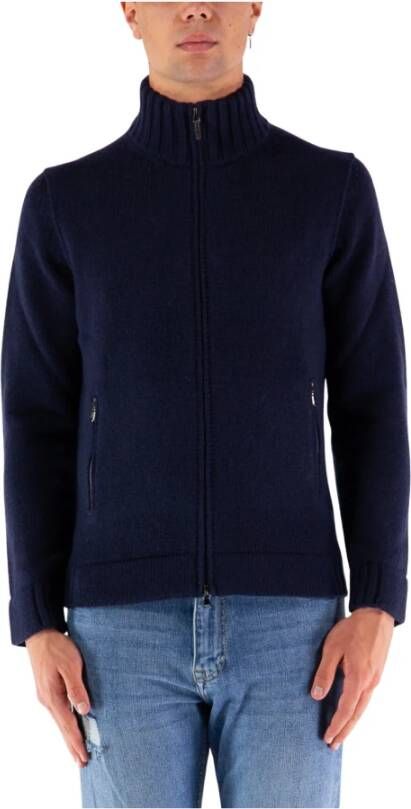 Kangra Sweater met rits Blauw Heren