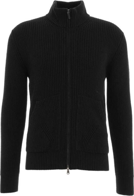 Kangra Zwarte Gebreide Cardigan voor Heren Zwart Heren