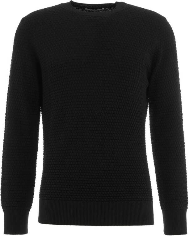 Kangra Zwarte Gebreide Kleding voor Heren Aw23 Zwart Heren