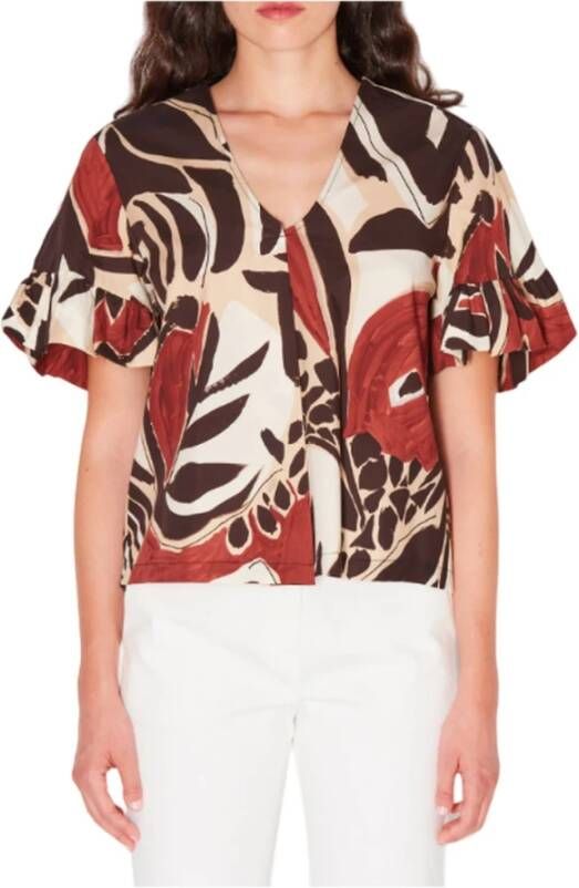 Kaos Blouses Bruin Dames