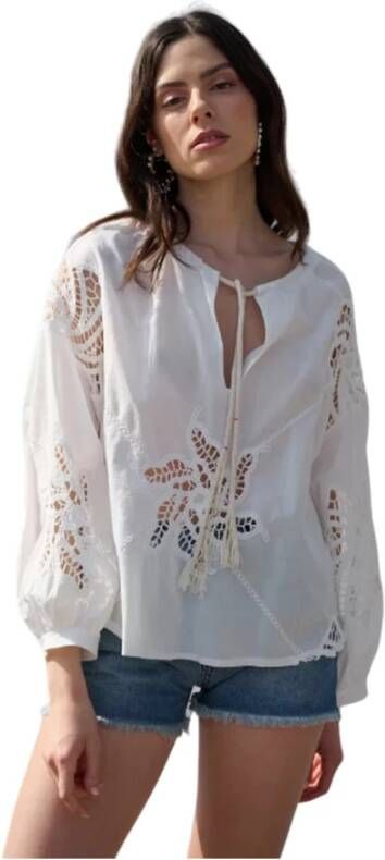 Kaos Blouses Wit Dames