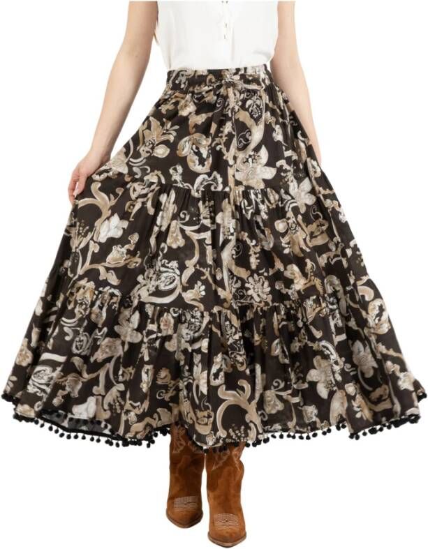 Kaos Midi Skirts Bruin Dames