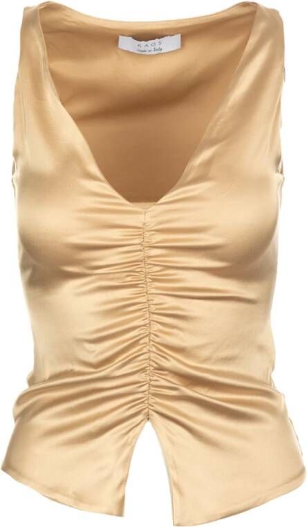 Kaos Sleeveless Tops Beige Dames
