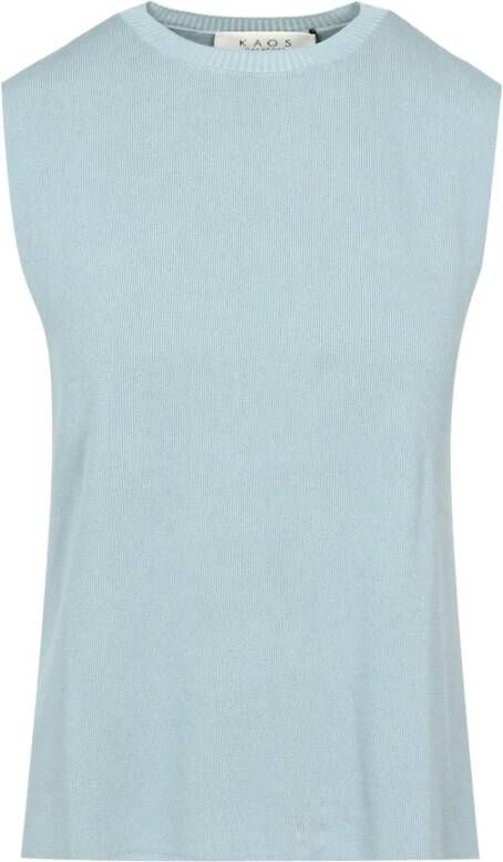 Kaos Sleeveless Tops Blauw Dames