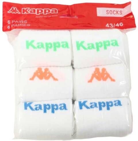 Kappa 6-pack sokken Wit Heren