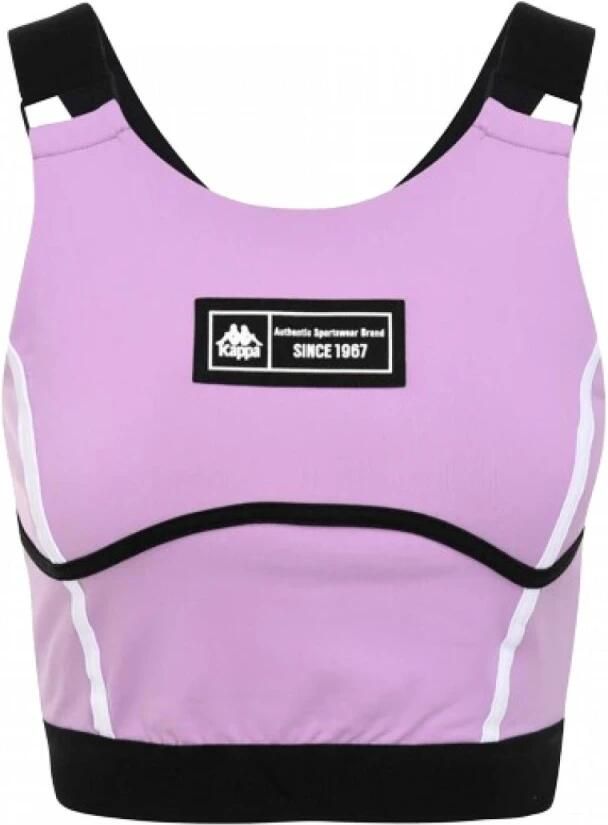 Kappa Elastische Jersey Top met Authentieke Patch Purple Dames