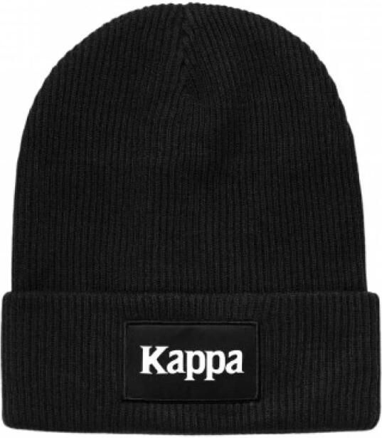 Kappa Gebreide Muts Authentiek Geborduurd Black Unisex