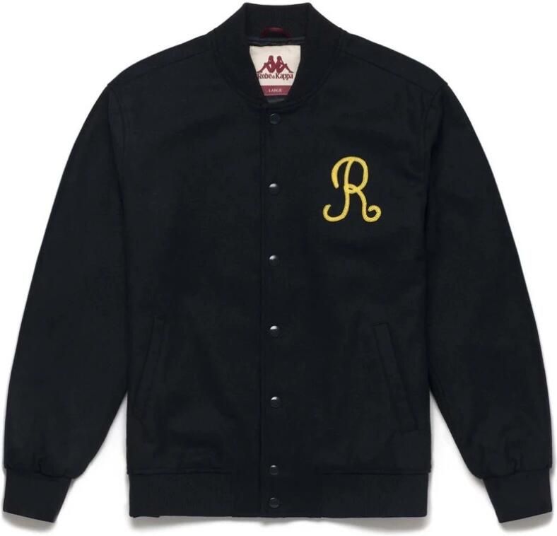 Kappa Heren Regular Fit Wollen Jas met Leren Inzetstukken Blue Heren