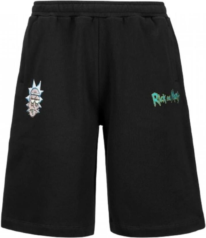 Kappa Katoenen Bermuda Shorts met geborduurde logo's Black Heren