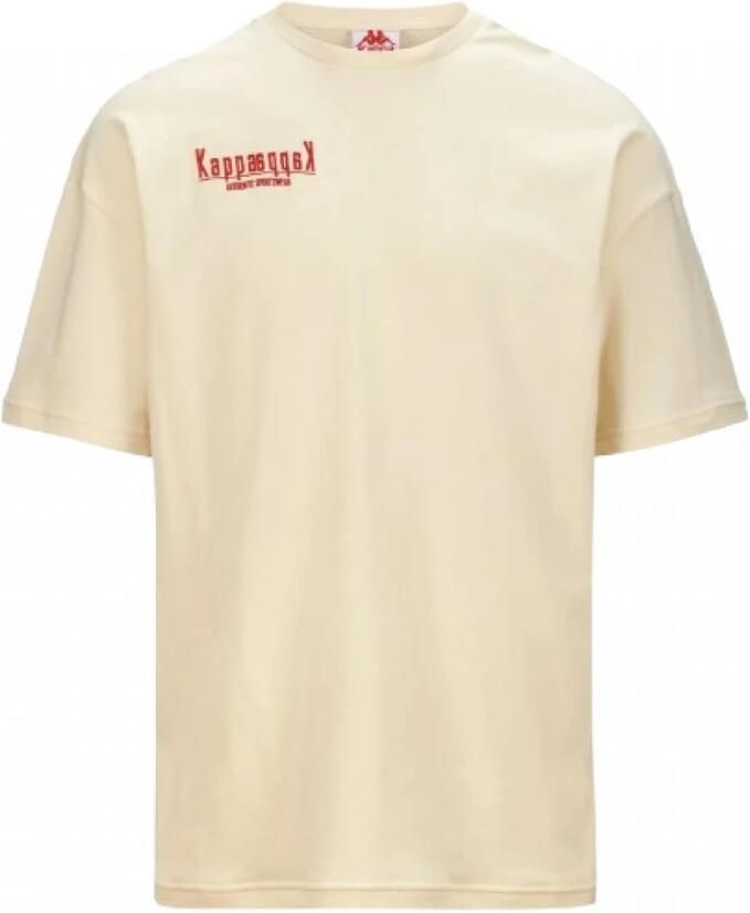 Kappa Katoenen T-shirt met Geborduurde Grafische Beige Heren - Foto 3