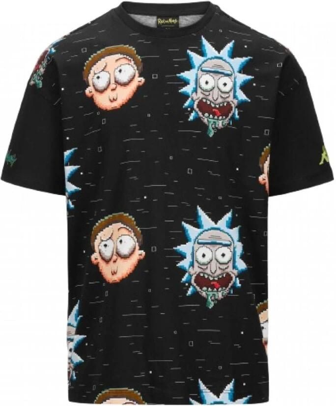 Kappa Rick en Morty Print T-shirt Black Heren