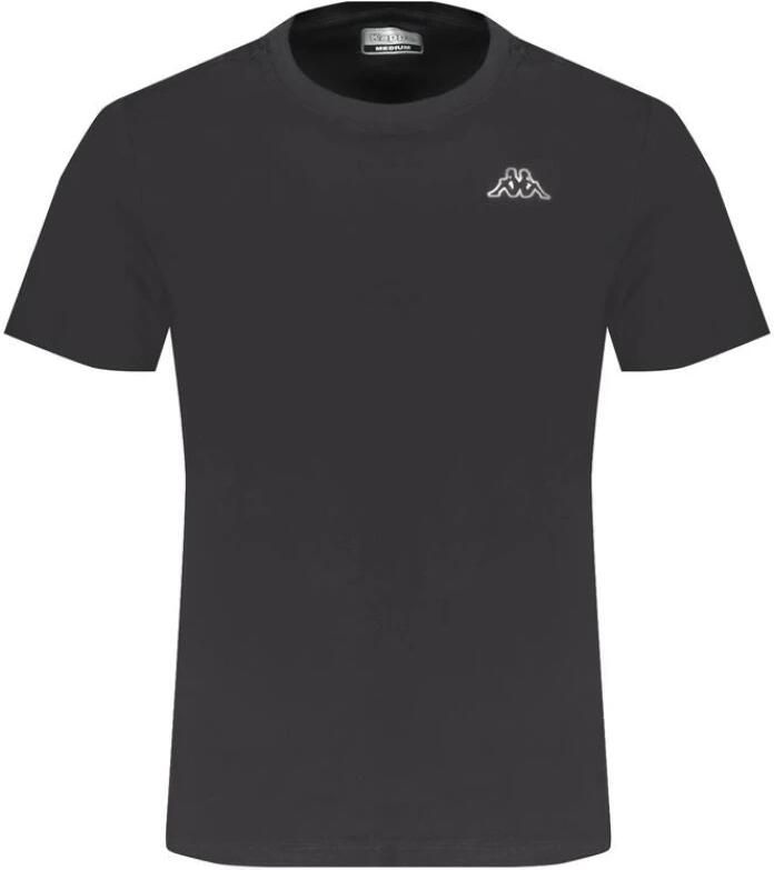 Kappa Zwart Katoenen T-shirt Slim Fit Borduurwerk Black Heren