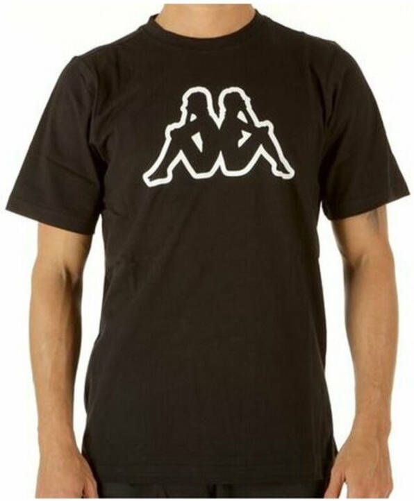 Kappa Zwarte katoenen ronde hals T-shirt Black Heren