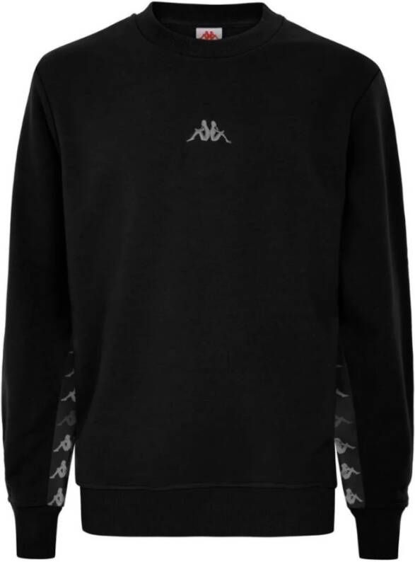 Kappa Sweatshirt met geborduurd logo en jacquardbanden Black Heren