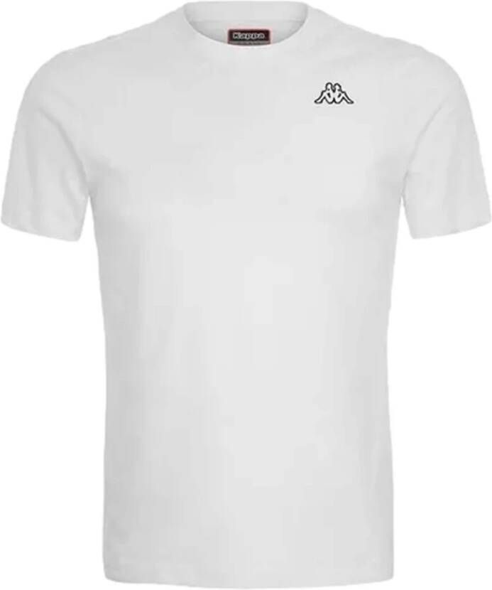 Kappa Katoenen T-shirt met geborduurd logo White Heren
