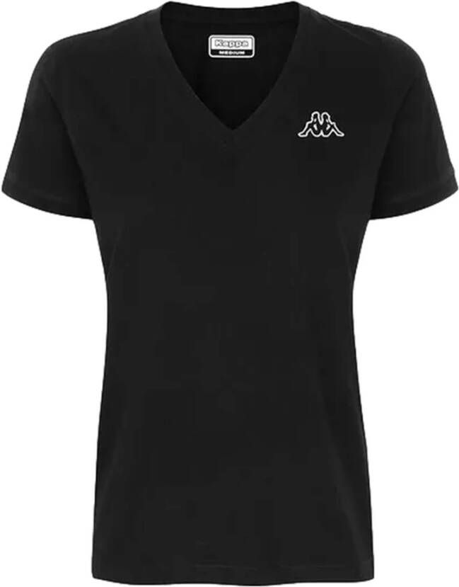 Kappa Zwarte Katoenen Tops & T-Shirt Black Dames