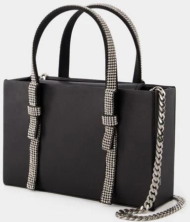 Kara Hobo bags Bow Midi Handbag Leather Black in zwart