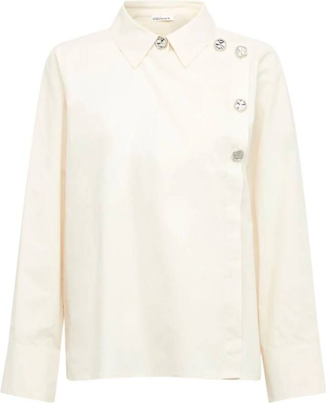 Karen by Simonsen Feminine Overhemdblouse met Klassieke Snit White Dames