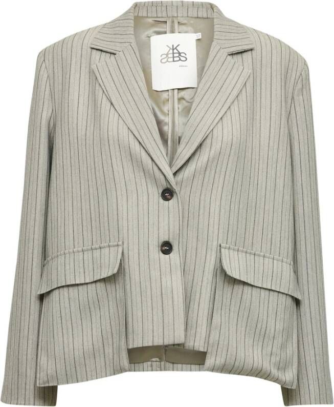 Karen by Simonsen Gestreepte Loose-Fit Blazer Beige Dames