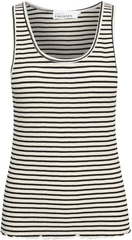 Karen by Simonsen Gestreepte Tanktop Egret Meteorite Stripe Multicolor Dames