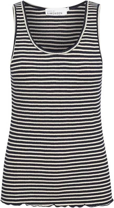 Karen by Simonsen Gestreepte Tanktop Night Sky Egret Multicolor Dames