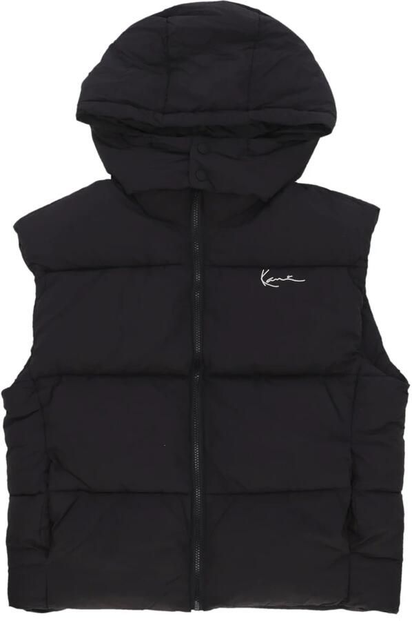 Karl Kani Handtekening Puffer Vest met Verstelbare Capuchon Black Heren - Foto 2