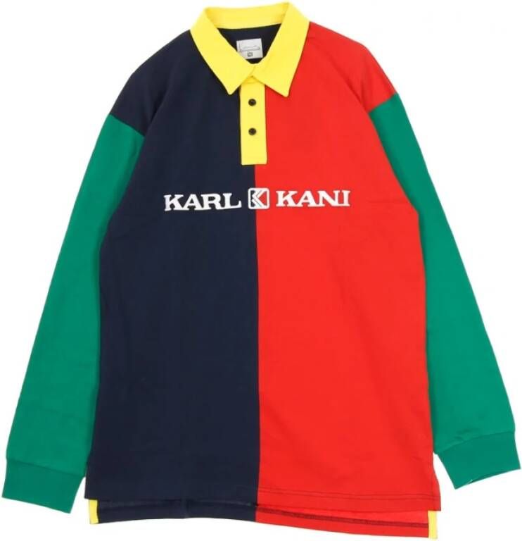 Karl Kani Retro -blok rugbyhemd met lange mouwen Rood Heren
