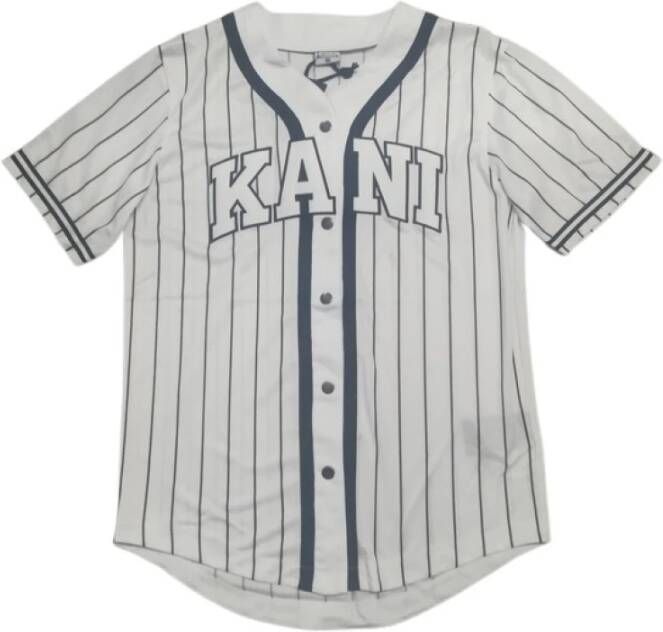 Karl Kani Serif Pinstripe Baseball Shirt Korte mouwen Kleding white black maat: XL beschikbare maaten:S M L XL