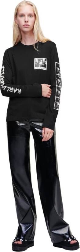 Karl Lagerfeld Archief t-shirt met lange mouwen Zwart Dames