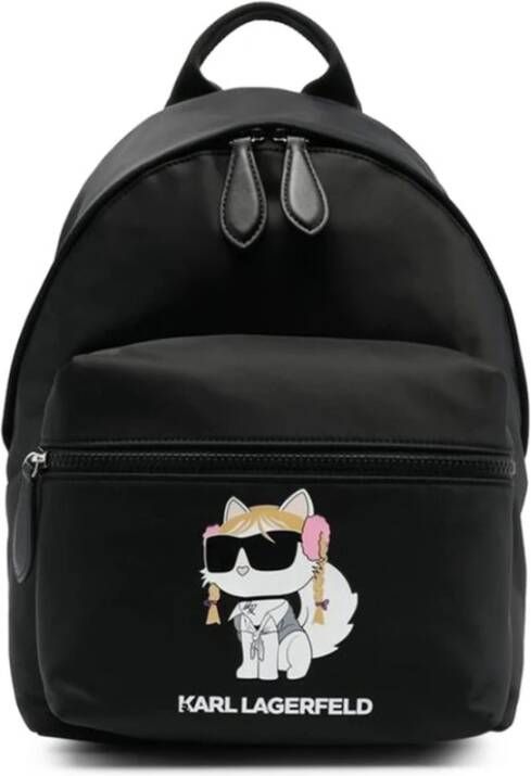 Karl Lagerfeld logo-print backpack Zwart Unisex