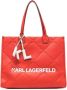 Karl Lagerfeld Grote K Skuare reliëf tote tas Red Dames - Thumbnail 1