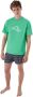 Karl Lagerfeld Beachwear Top Wave Logo Relaxed T-Shirt Groen Heren - Thumbnail 1