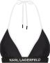 Karl Lagerfeld Swimwear Top Triangle Bikini Top met logo elastisch Zwart Dames - Thumbnail 3