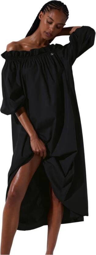 Karl Lagerfeld Beachwear Dress DNA Off Shoulder Zwart Dames